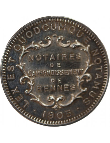 NOTAIRES DE RENNES - JETON ARGENT 1905