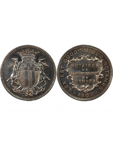NOTAIRES DE RENNES - JETON ARGENT 1905
