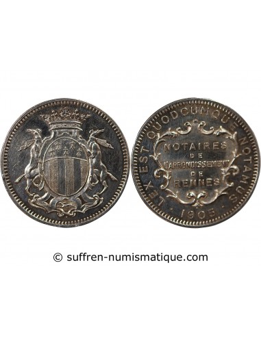 NOTAIRES DE RENNES - JETON ARGENT 1905