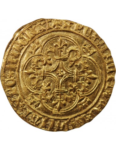 CHARLES VI LE FOU - ECU D'OR A LA COURONNE, 1420-1422 TROYES