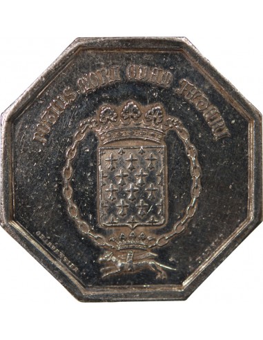ASSURANCES MUTUELLES CONTRE L'INCENDIE, LA BRETAGNE - JETON ARGENT 1842 - NANTES POINCON MAIN (1845-1860)