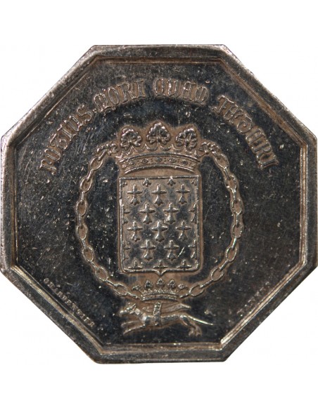 ASSURANCES MUTUELLES CONTRE L'INCENDIE, LA BRETAGNE - JETON ARGENT 1842 - NANTES POINCON MAIN (1845-1860)