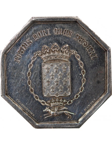 ASSURANCES MUTUELLES CONTRE L'INCENDIE, LA BRETAGNE - JETON ARGENT 1842 - NANTES POINCON MAIN (1845-1860)