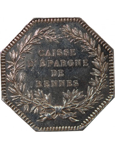 CAISSE D'EPARGNE DE RENNES - JETON ARGENT poinçon Corne (après 1879)