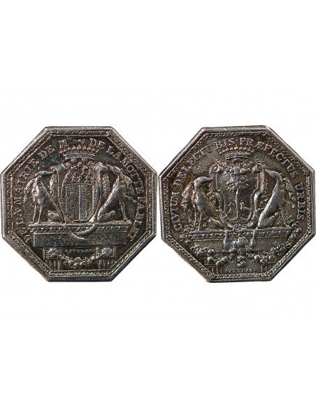 NOBLESSE DE BRETAGNE - YVES DE LA MOTTE FABLET, MAIRE DE RENNES - JETON ARGENT n.d. (c.1788)