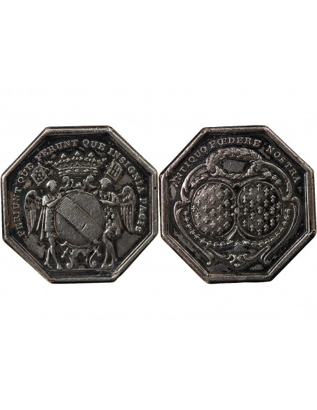 NOBLESSE DE BRETAGNE - RENE FRANCOIS, MARQUIS DE MENOU - JETON ARGENT n.d.