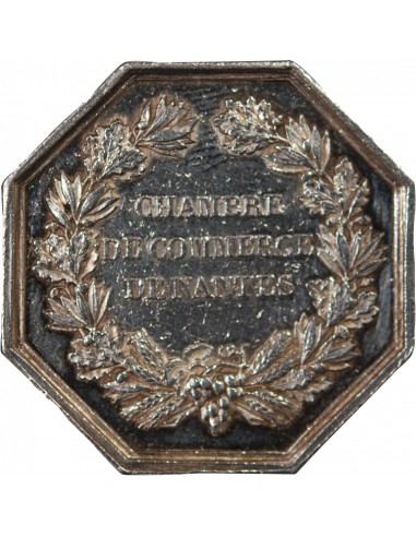 CHAMBRE DE COMMERCE DE NANTES - JETON ARGENT, BARRE, POINCON MAIN (1845-1855)