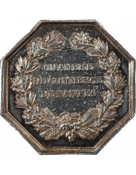 CHAMBRE DE COMMERCE DE NANTES - JETON ARGENT, BARRE, POINCON MAIN (1845-1855)