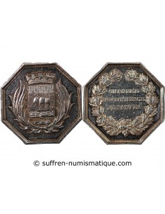 CHAMBRE DE COMMERCE DE NANTES - JETON ARGENT, BARRE, POINCON MAIN (1845-1855)