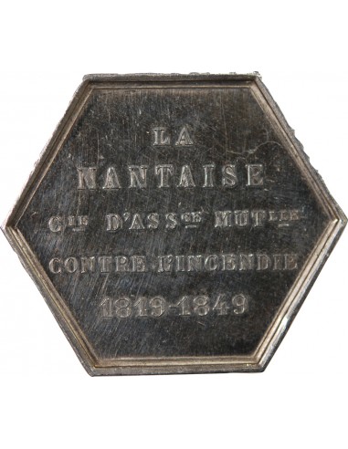 ASSURANCES MUTUELLES CONTRE L'INCENDIE, LA NANTAISE - JETON ARGENT - NANTES POINCON CORNE (après 1879), Ets. CHARPENTIER