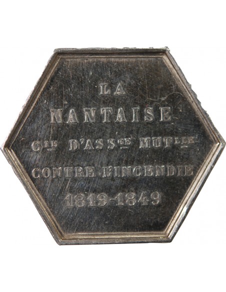 ASSURANCES MUTUELLES CONTRE L'INCENDIE, LA NANTAISE - JETON ARGENT - NANTES POINCON CORNE (après 1879), Ets. CHARPENTIER