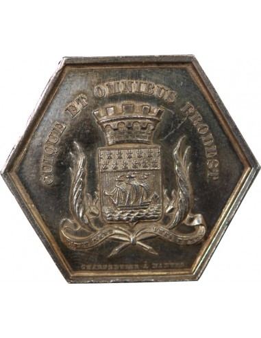ASSURANCES MUTUELLES CONTRE L'INCENDIE, LA NANTAISE - JETON ARGENT - NANTES POINCON CORNE (après 1879), Ets. CHARPENTIER
