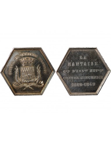 ASSURANCES MUTUELLES CONTRE L'INCENDIE, LA NANTAISE - JETON ARGENT - NANTES POINCON CORNE (après 1879), Ets. CHARPENTIER