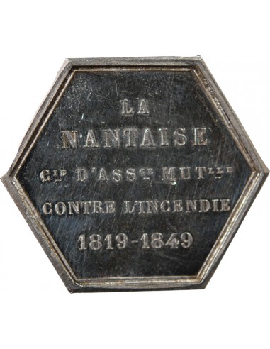ASSURANCES MUTUELLES CONTRE L'INCENDIE, LA NANTAISE - JETON ARGENT - NANTES POINCON CORNE (après 1879), H. DELAHAYE