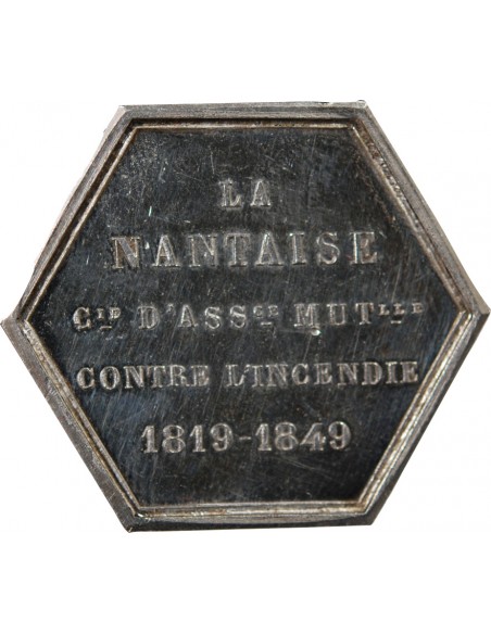 ASSURANCES MUTUELLES CONTRE L'INCENDIE, LA NANTAISE - JETON ARGENT - NANTES POINCON CORNE (après 1879), H. DELAHAYE