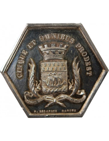 ASSURANCES MUTUELLES CONTRE L'INCENDIE, LA NANTAISE - JETON ARGENT - NANTES POINCON CORNE (après 1879), H. DELAHAYE