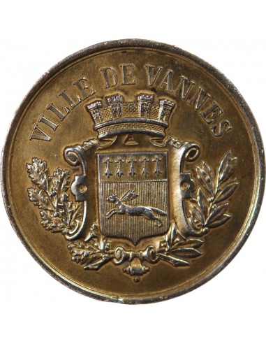 VILLE DE VANNES - JETON ARGENT DORE - GRAVEUR F. VERNON, fin XIXe, début XXe.
