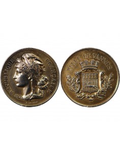 VILLE DE VANNES - JETON ARGENT DORE - GRAVEUR F. VERNON, fin XIXe, début XXe. 2