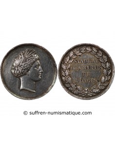 SYNDICAT DES MARAIS DE DONGES - JETON ARGENT - GRAVEUR DUBOIS, POINCON MAIN (1845-1860)