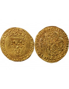 CHARLES VI LE FOU - ECU D'OR A LA COURONNE, 1420-1423 2
