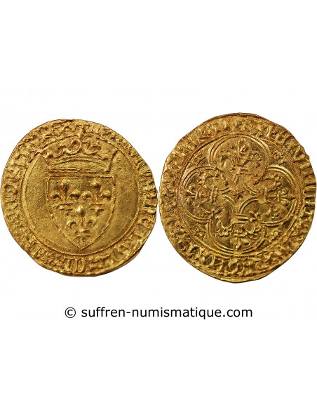 CHARLES VI LE FOU - ECU D'OR A LA COURONNE, 1420-1423