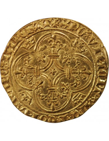 CHARLES VI LE FOU - ECU D'OR A LA COURONNE, 1420-1422, LYON