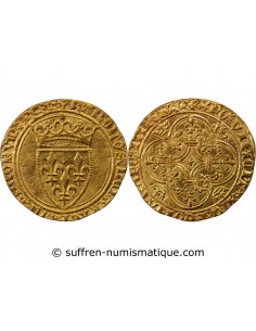 CHARLES VI LE FOU - ECU D'OR A LA COURONNE, 1420-1422, LYON