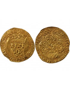 CHARLES VI LE FOU - ECU D'OR A LA COURONNE, 1421-1422, LE CROTOY ? 2