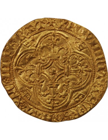 CHARLES VI LE FOU - ECU D'OR A LA COURONNE, 1421-1422, LE CROTOY ?