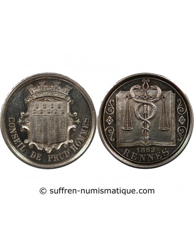 1 jeton Argent poinçon Abeille (après 1860-1879) 9 Rennes