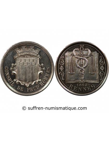 1 jeton Argent poinçon Abeille (après 1860-1879) 9 Rennes