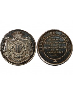 CAISSE D'EPARGNE DE RENNES - JETON ARGENT poinçon Corne (après 1879) 2