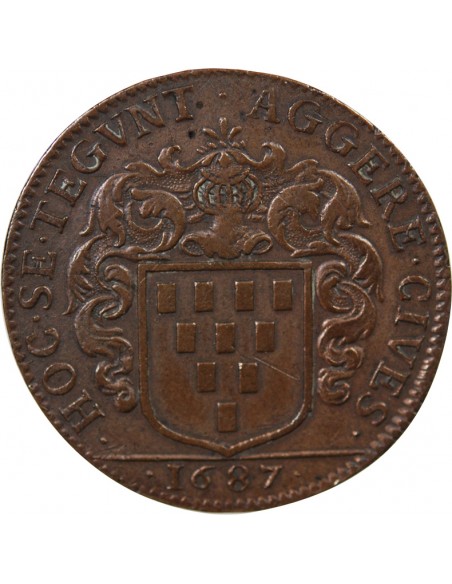 MAIRE DE NANTES - GUILLAUME DE LISLE DE LA NICOLLIERE - JETON ARGENT 1687
