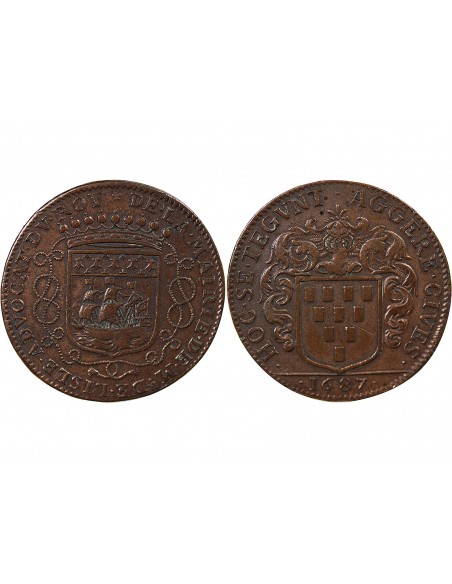 MAIRE DE NANTES - GUILLAUME DE LISLE DE LA NICOLLIERE - JETON ARGENT 1687