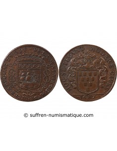 MAIRE DE NANTES - GUILLAUME DE LISLE DE LA NICOLLIERE - JETON ARGENT 1687
