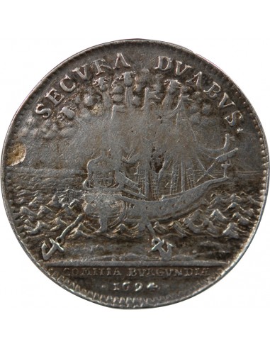 ETATS DE BOURGOGNE, LE PRINCE DE CONDÉ ET LE DUC DE BOURBON - JETON ARGENT 1694