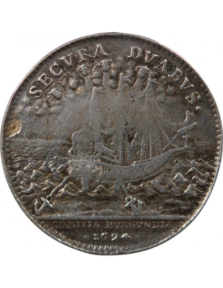 ETATS DE BOURGOGNE, LE PRINCE DE CONDÉ ET LE DUC DE BOURBON - JETON ARGENT 1694