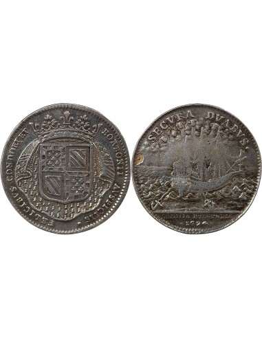 ETATS DE BOURGOGNE, LE PRINCE DE CONDÉ ET LE DUC DE BOURBON - JETON ARGENT 1694