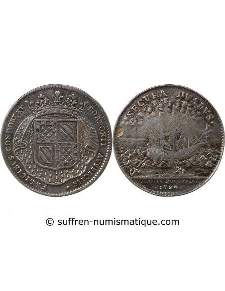 ETATS DE BOURGOGNE, LE PRINCE DE CONDÉ ET LE DUC DE BOURBON - JETON ARGENT 1694