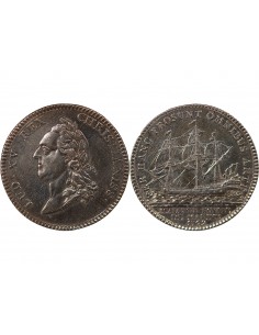 ACADEMIE DE MARINE, GALERES ROYALES, LOUIS XV - JETON ARGENT 1769 2