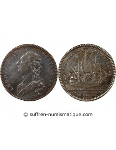 ACADEMIE DE MARINE, GALERES ROYALES, LOUIS XVI - JETON ARGENT 1778