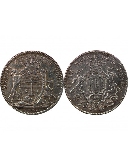 MAIRE DE RENNES - JACQUES JULIEN HEVIN - JETON ARGENT 1762