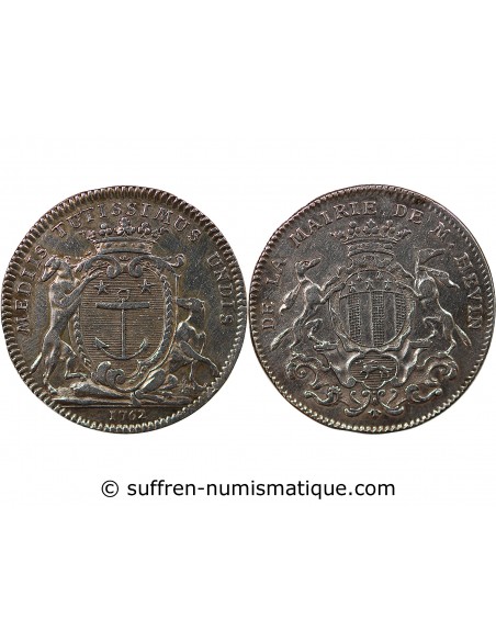 MAIRE DE RENNES - JACQUES JULIEN HEVIN - JETON ARGENT 1762