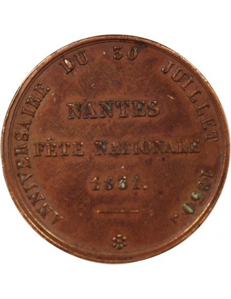 SECONDE REPUBLIQUE, FÊTE NATIONALE DE NANTES - MEDAILLE CUIVRE 1851