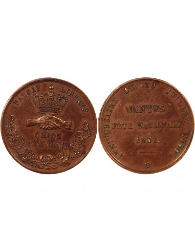 SECONDE REPUBLIQUE, FÊTE NATIONALE DE NANTES - MEDAILLE CUIVRE 1851