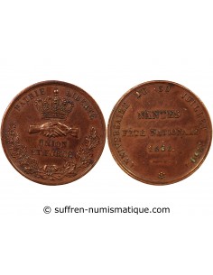 SECONDE REPUBLIQUE, FÊTE NATIONALE DE NANTES - MEDAILLE CUIVRE 1851