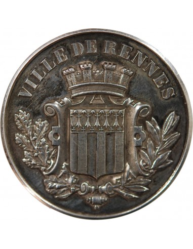 ECOLE DES BEAUX ARTS DE RENNES, PRIX D'EXCELLENCE - MEDAILLE ARGENT 1891 - ATTRIBUE À E. COURSEL