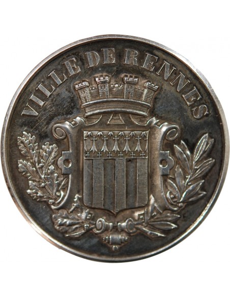 ECOLE DES BEAUX ARTS DE RENNES, PRIX D'EXCELLENCE - MEDAILLE ARGENT 1891 - ATTRIBUE À E. COURSEL