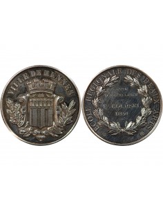 ECOLE DES BEAUX ARTS DE RENNES, PRIX D'EXCELLENCE - MEDAILLE ARGENT 1891 - ATTRIBUE À E. COURSEL 2