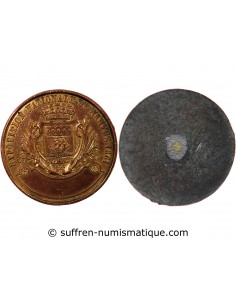 EXPOSITION NATIONALE DE NANTES 1861 - MEDAILLE, ESSAI UNIFACE ÉTAIN CUIVRÉ DORÉ, POINCON MAIN (1860)